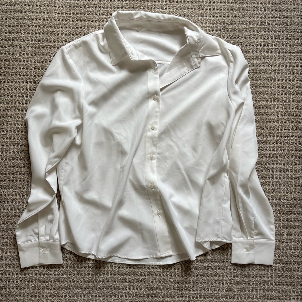 Vintage Silk White Dress Shirt